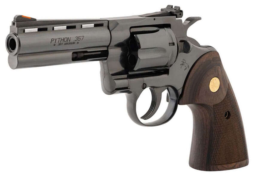 Handguns Colts Manufacturing ZPAP M85 38Special CLT PYTHON 357MAG 4.25 BLUED WOOD GRIPS BLEM